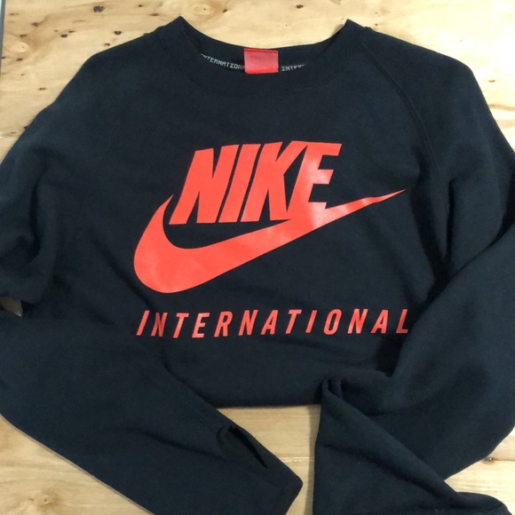 Nike International Black Logo Long Sleeve Sweatshirt S - Picture 5 of 6